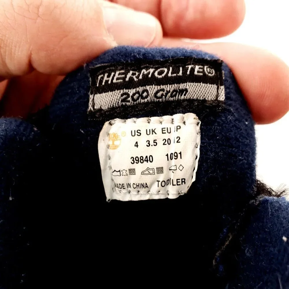 Timberland Polar Cave Waterproof Snow Boots Toddler 4 Black/Navy/Yellow